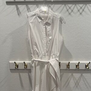 Express Ivory Sleeveless Midi Dress